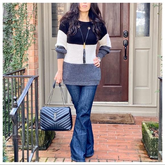 ✨LAST ONE ✨ITALY✨Color block knit sweater - Picture 5 of 8